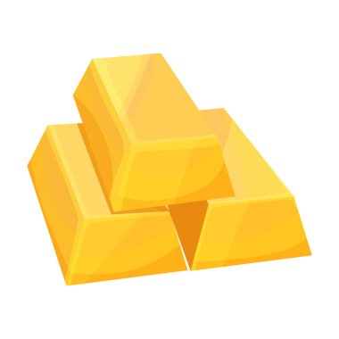 Altın çubuk vektör simgesi. Çizgi film vektör simgesi beyaz arkaplan altın çubuğunda izole edildi.