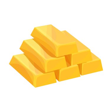 Altın çubuk vektör simgesi. Çizgi film vektör simgesi beyaz arkaplan altın çubuğunda izole edildi.