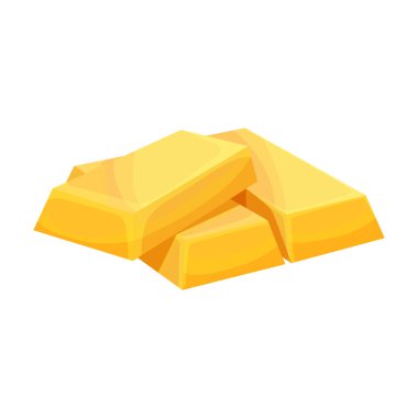 Altın çubuk vektör simgesi. Çizgi film vektör simgesi beyaz arkaplan altın çubuğunda izole edildi.