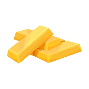 Altın çubuk vektör simgesi. Çizgi film vektör simgesi beyaz arkaplan altın çubuğunda izole edildi.