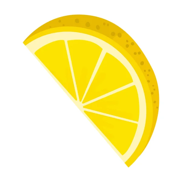 Coupe d'icône de vecteur de citronne.Icône de vecteur de bande dessinée isolée sur fond blanc tranche de citron. — Image vectorielle