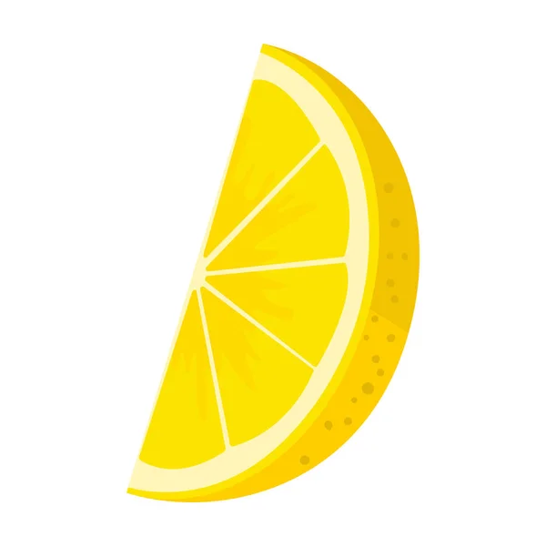 Coupe d'icône de vecteur de citronne.Icône de vecteur de bande dessinée isolée sur fond blanc tranche de citron. — Image vectorielle