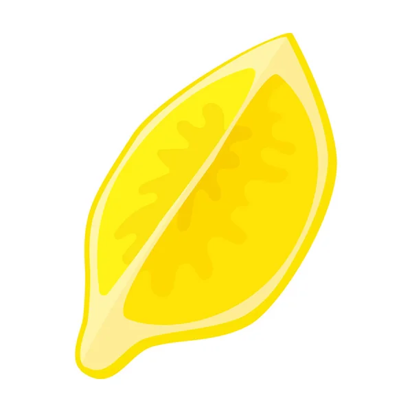 Coupe d'icône de vecteur de citronne.Icône de vecteur de bande dessinée isolée sur fond blanc tranche de citron. — Image vectorielle