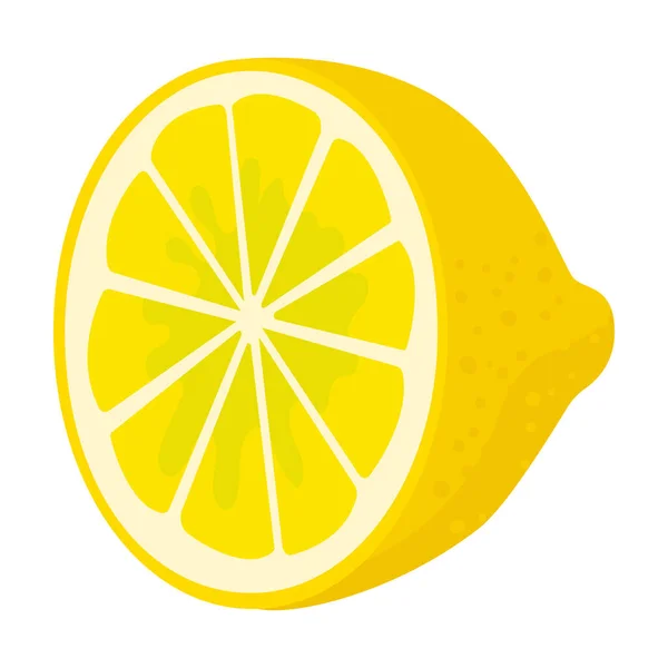 Coupe d'icône de vecteur de citronne.Icône de vecteur de bande dessinée isolée sur fond blanc tranche de citron. — Image vectorielle