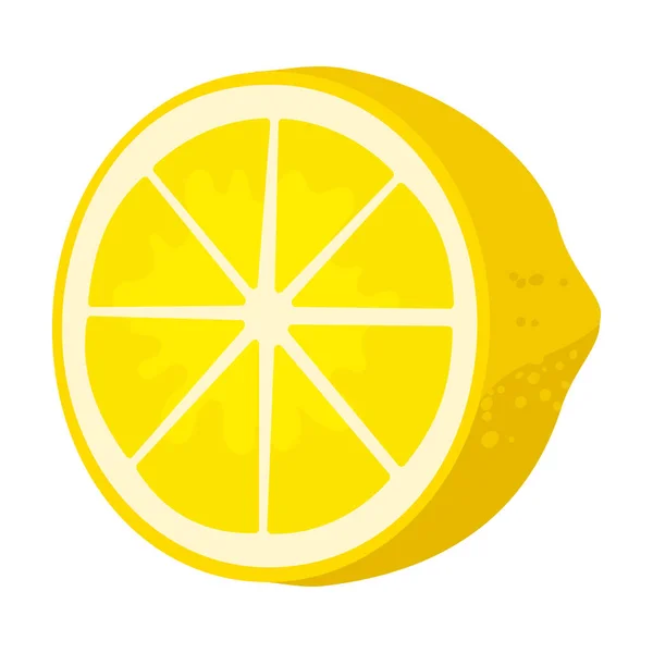 Coupe d'icône de vecteur de citronne.Icône de vecteur de bande dessinée isolée sur fond blanc tranche de citron. — Image vectorielle