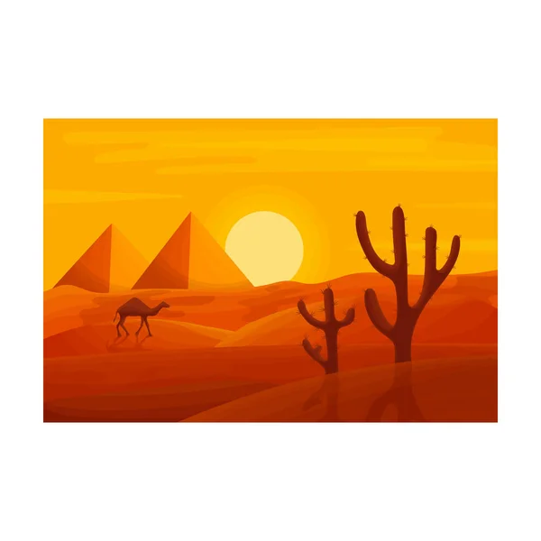 Wüste Vektor icon.Cartoon Vektor Symbol isoliert auf weißem Hintergrund Wüste. — Stockvektor