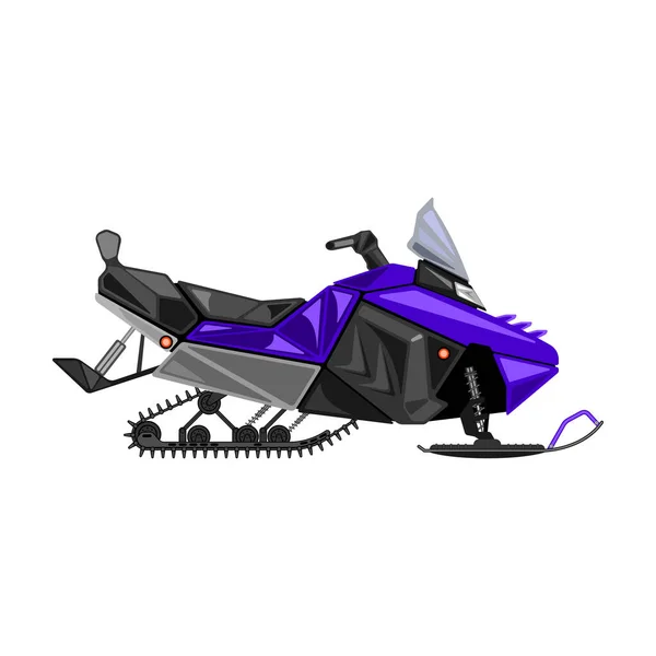 Snowmobile vector icon.Cartoon vector icon isolated on white background snowmobile. — Stock Vector