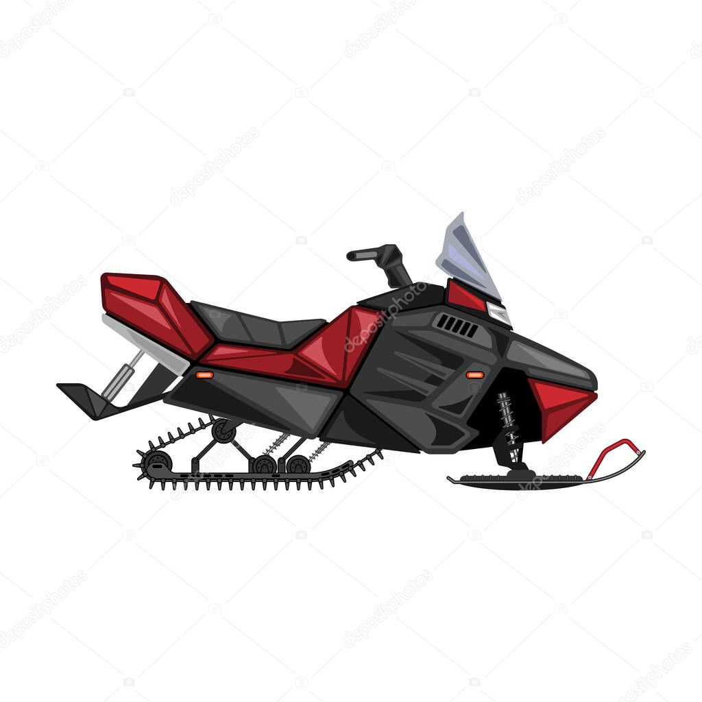 Snowmobile vector icon.Cartoon vector icon isolated on white background snowmobile.