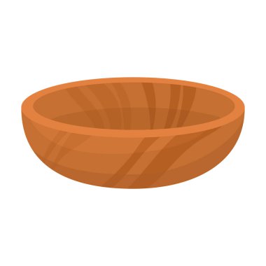 Tahta leğen vektör simgesi. Çizgi film vektör simgesi beyaz arka plan ahşap leğende izole edilmiş..