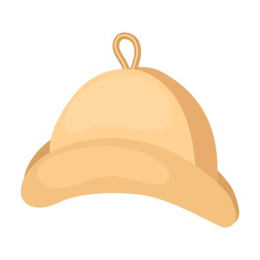 Sauna şapka vektör simgesi. Çizgi film vektör simgesi beyaz arka plan sauna şapkasında izole edildi.