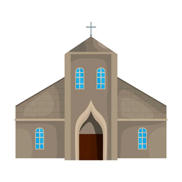 Kerk vector icon.Cartoon vector pictogram geïsoleerd op witte achtergrond kerk. — Stockvector