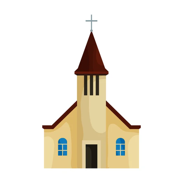Icono de vector de la iglesia. Icono de vector de dibujos animados aislado en la iglesia de fondo blanco. — Vector de stock