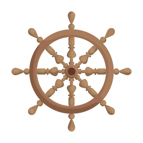 Vetor cartoon roda de navio de icon.Cartoon ícone vetor leme da nave. Ilustração isolada de barco de roda sobre fundo branco. — Vetor de Stock