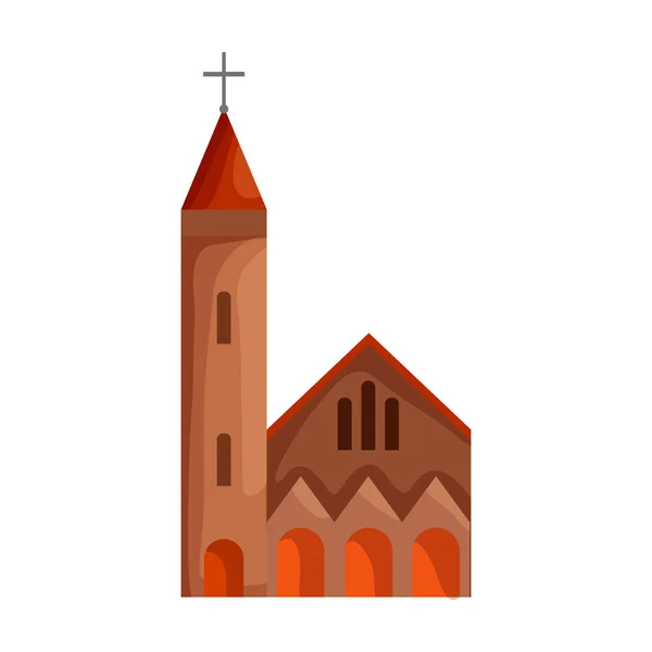 Icono de vector de la iglesia. Icono de vector de dibujos animados aislado en la iglesia de fondo blanco. — Vector de stock