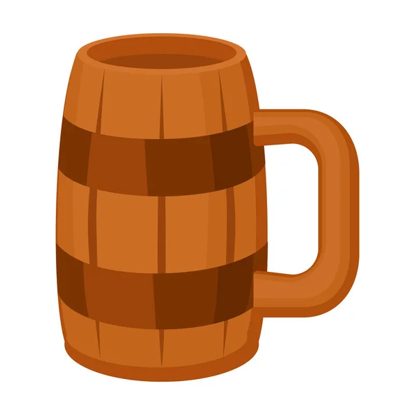 Tasse en bois vecteur icon.Cartoon vecteur icône isolé sur fond blanc tasse en bois. — Image vectorielle
