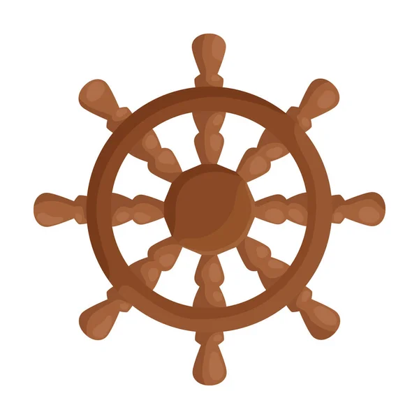 Navire roue dessin animé vecteur d'icone.Cartoon vecteur icône barre du navire. Illustration isolée du bateau à roue sur fond blanc. — Image vectorielle