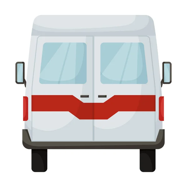 救急車のベクトルのアイコン。白い背景救急車の車の車に隔離された漫画のベクトルのアイコン. — ストックベクタ