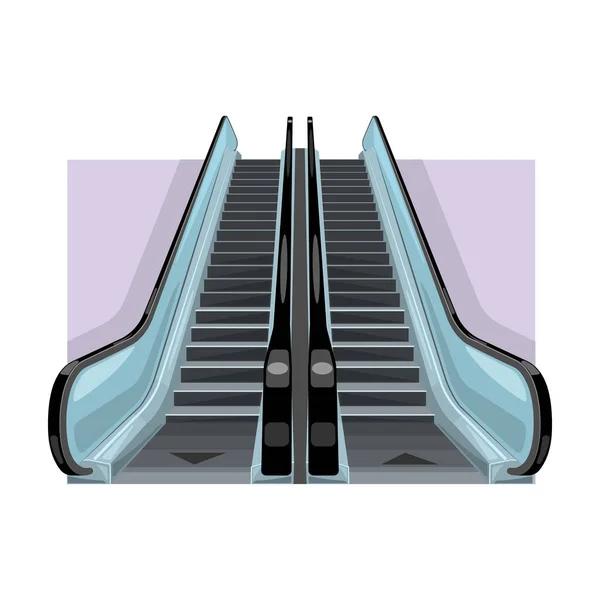 Ícone vetor escada rolante icon.Cartoon vetor isolado na escada rolante fundo branco. — Vetor de Stock