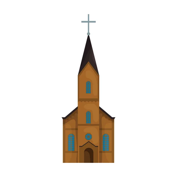 教会のベクトルアイコン白い背景の教会に隔離された漫画のベクトルアイコン. — ストックベクタ
