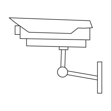 Kamera CCTV vektör simgesi. Taslak vektör simgesi beyaz arkaplan kamerasında izole edildi.
