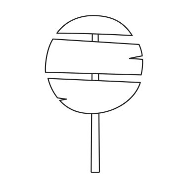 Tahta post vektör simgesi. Taslak vektör simgesi beyaz arkaplan tahta direğinde izole edildi.