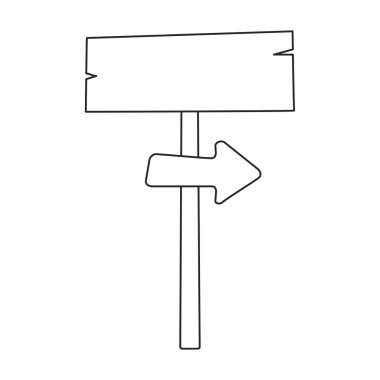 Tahta post vektör simgesi. Taslak vektör simgesi beyaz arkaplan tahta direğinde izole edildi.