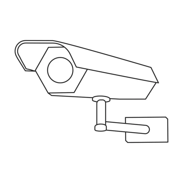 Camera cctv vector icon.Outline vector icon isolated illustration on white background camera cctv. — Stock Vector