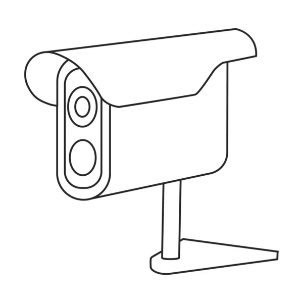 Camera cctv vector icon.Outline vector icon isolated illustration on white background camera cctv. — Stock Vector