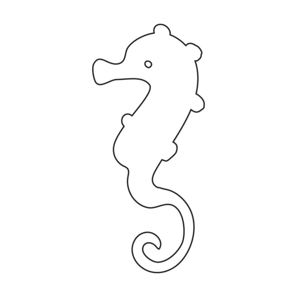 Icono de vector de caballo de mar. Icono de vector de contorno ilustración aislada sobre fondo blanco caballo de mar. — Vector de stock