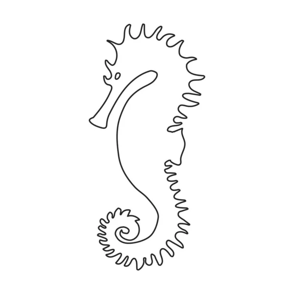 Sea horse vector icon.Outline vector icon isolated illustration on white background sea horse. — Stock Vector