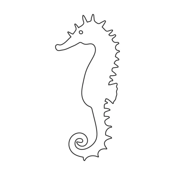 Sea horse vector icon.Outline vector icon terisolasi ilustrasi pada white background sea horse. - Stok Vektor