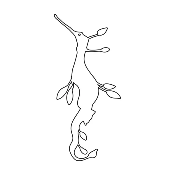 Icona vettoriale del cavallo marino. Illustrazione isolata dell'icona vettoriale del contorno su sfondo bianco cavallo marino. — Vettoriale Stock