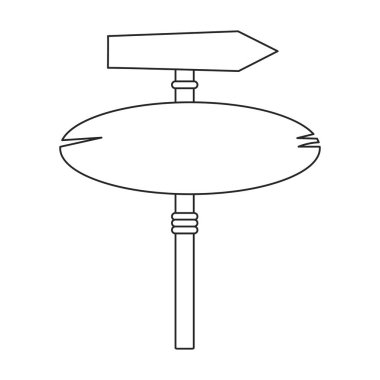Tahta post vektör simgesi. Taslak vektör simgesi beyaz arkaplan tahta direğinde izole edildi.