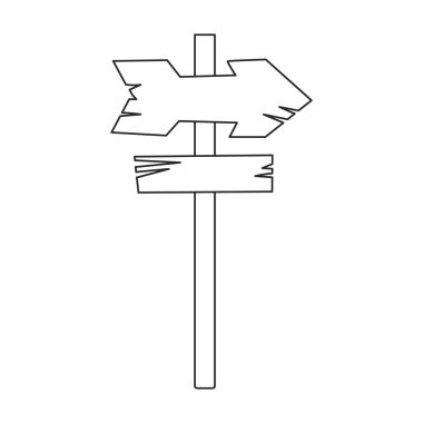 Tahta post vektör simgesi. Taslak vektör simgesi beyaz arkaplan tahta direğinde izole edildi.