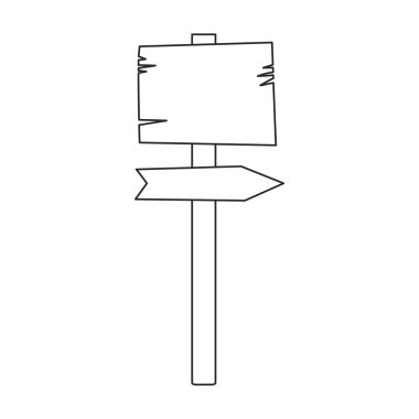 Tahta post vektör simgesi. Taslak vektör simgesi beyaz arkaplan tahta direğinde izole edildi.