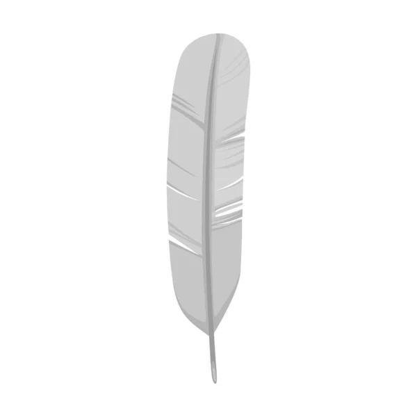 Φτερό του εικονιδίου φορέα κινουμένων σχεδίων πουλί εικονογράφηση διάνυσμα κινουμένων σχεδίων υδατογραφία της πένας. Μεμονωμένη απεικόνιση του φτερού του εικονιδίου του πουλιού σε λευκό φόντο. — Διανυσματικό Αρχείο