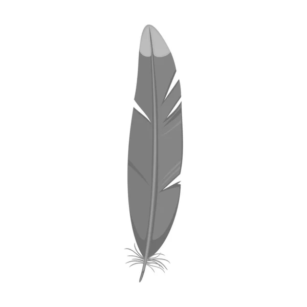 Pluma de la ilustración del vector de dibujos animados pájaro icon.Cartoon acuarela de la pluma. Ilustración aislada de la pluma del icono de pájaro sobre fondo blanco. — Vector de stock