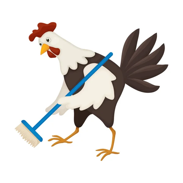 動物の漫画のベクトルアイコンのコック。漫画のベクトルイラストの雄鶏。白い背景にコック雄鶏のアイコンの孤立イラスト. — ストックベクタ