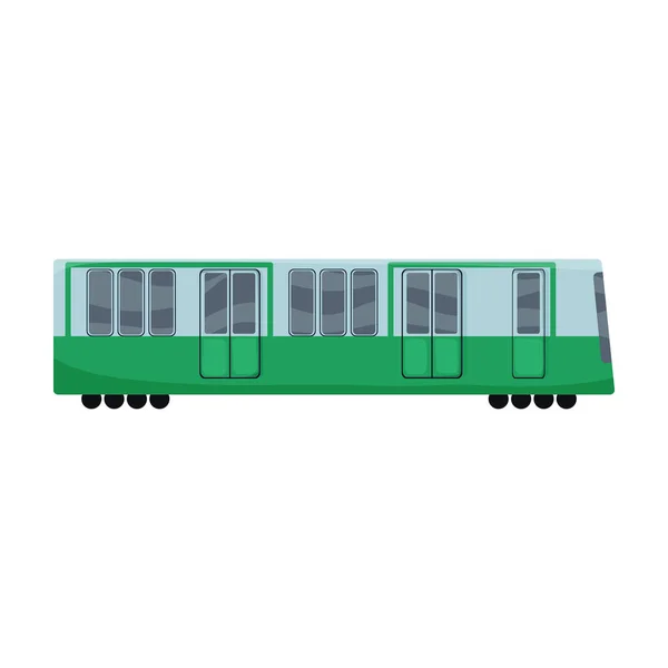 Subway train cartoon vector icon.Cartoon vector illustration cargo. Isolated illustration of subway train icon on white background. — Stok Vektör