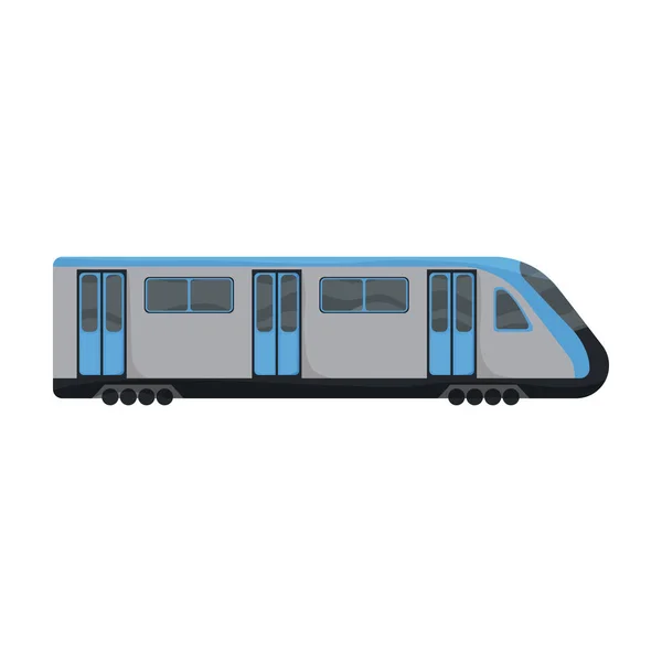 Subway train cartoon vector icon.Cartoon vector illustration cargo. Isolated illustration of subway train icon on white background. — Stok Vektör