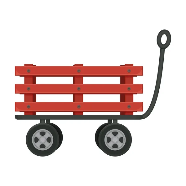 Garden wagon cartoon vector icon.Cartoon vector illustration wheelbarrow. Isolated illustration of garden wagon icon on white background. — Stok Vektör