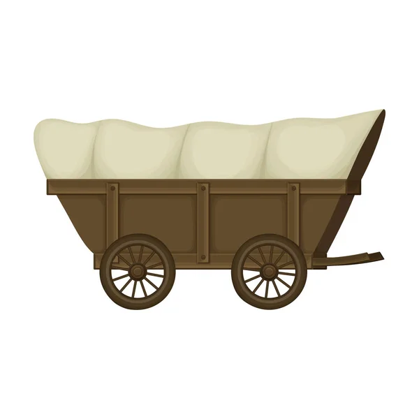 Wild-West-Wagen Cartoon-Vektor-Symbol.Cartoon-Vektor-Illustration alte Kutsche. Vereinzelte Illustration eines Wild-West-Wagens auf weißem Hintergrund. — Stockvektor