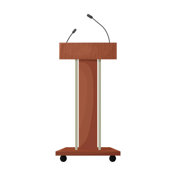 ( 영어 ) CHC podium cartoon vector icon.Cartoon vector illustration podium conference. 하얀 배경에 재판의 연단 아이콘에 대한 별도의 삽화. — 스톡 벡터