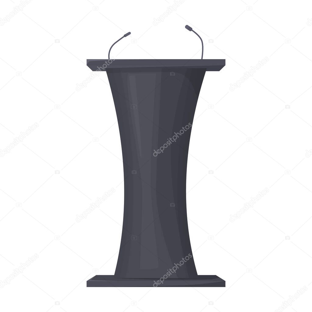 Tribunal podium cartoon vector icon.Cartoon vector illustration podium conference. Isolated illustration of tribunal podium logo on white background.