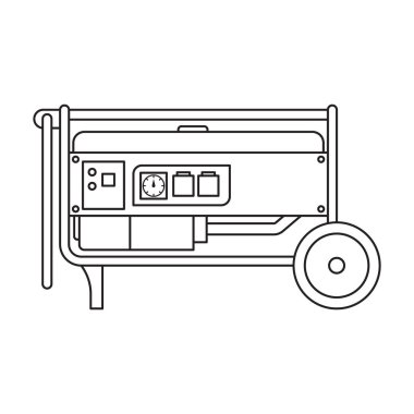 Jeneratör vektör simgesi. Ana vektör logosu beyaz arkaplan jeneratöründe izole edildi.