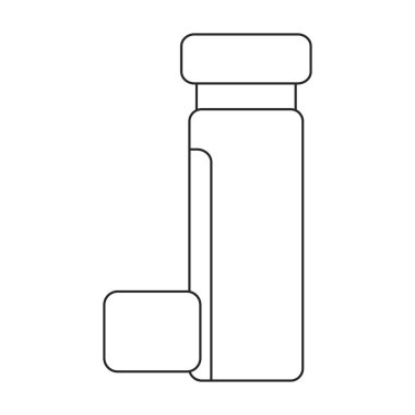 Astım vektörü simgesi. Beyaz arkaplan solunum cihazında izole edilmiş dış hat vektör simgesi.