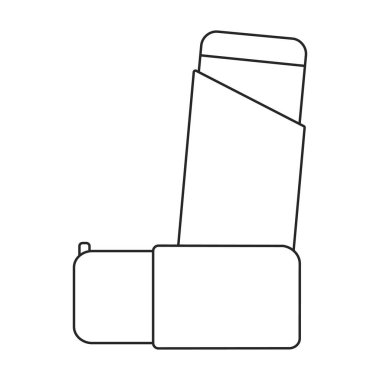 Astım vektörü simgesi. Beyaz arkaplan solunum cihazında izole edilmiş dış hat vektör simgesi.