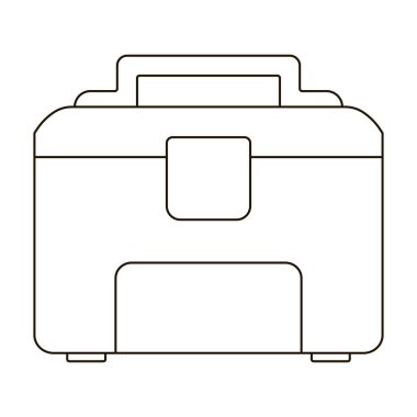 Buz kutusu vektör simgesi. Taslak vektör simgesi beyaz arkaplan buz kutusunda izole edildi.