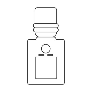 Su soğutucu vektör simgesi. Taslak vektör simgesi beyaz arkaplan su soğutucusunda izole edildi.