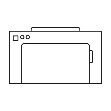 Yazıcı vektör simgesi. Taslak vektör simgesi beyaz arkaplan yazıcısında izole edildi.